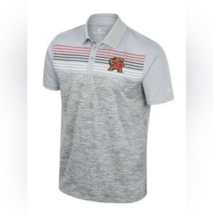 Colosseum Maryland Terrapins Cybernetic Polo Gray logo Shirt size‎ 3XL college